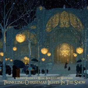 Twinkling Christmas Lights In The Snow